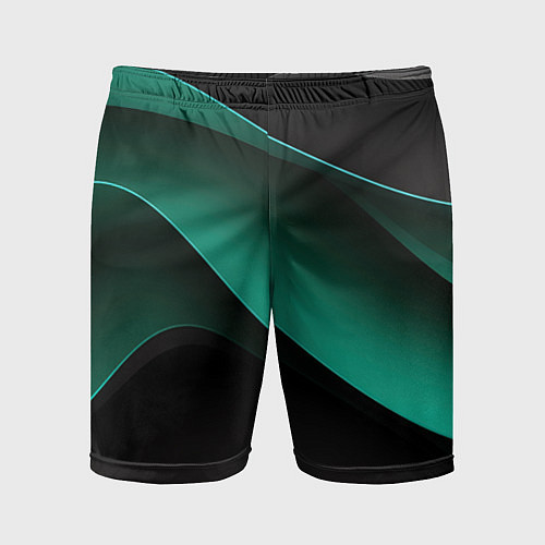 Мужские спортивные шорты Абстрактная зеленая текстура / 3D-принт – фото 1