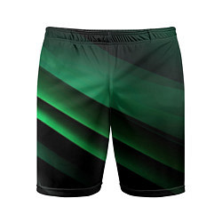 Мужские спортивные шорты Черно зеленые полосы