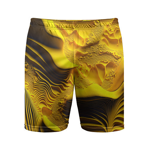Мужские спортивные шорты Желтая объемная текстура / 3D-принт – фото 1