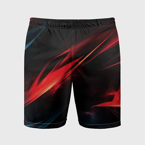 Мужские спортивные шорты Red black abstract / 3D-принт – фото 1