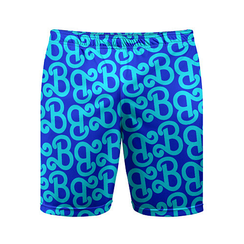 Мужские спортивные шорты Логотип Барби - синий паттерн / 3D-принт – фото 1