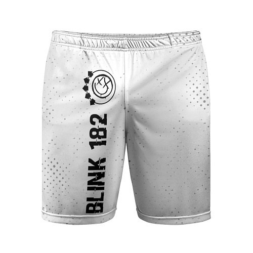 Мужские спортивные шорты Blink 182 glitch на светлом фоне: по-вертикали / 3D-принт – фото 1