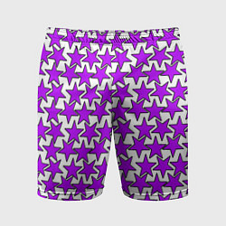 Мужские спортивные шорты Ретро звёзды фиолетовые
