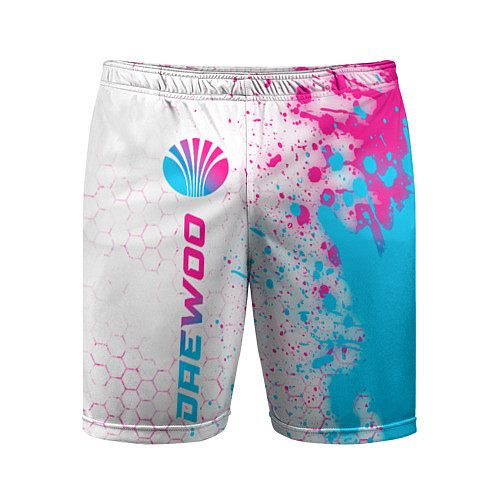 Мужские спортивные шорты Daewoo neon gradient style: по-вертикали / 3D-принт – фото 1