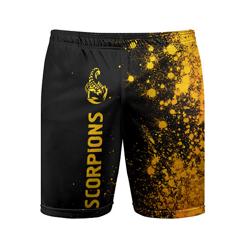 Мужские спортивные шорты Scorpions - gold gradient: по-вертикали / 3D-принт – фото 1