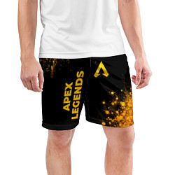 Шорты спортивные мужские Apex Legends - gold gradient: надпись, символ, цвет: 3D-принт — фото 2