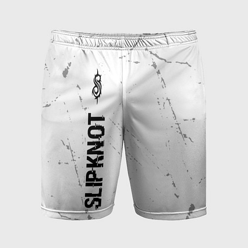 Мужские спортивные шорты Slipknot glitch на светлом фоне: по-вертикали / 3D-принт – фото 1