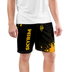 Шорты спортивные мужские Skyrim - gold gradient: надпись, символ, цвет: 3D-принт — фото 2