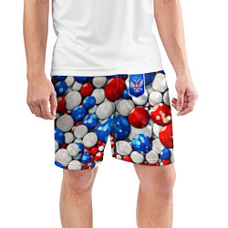 Шорты спортивные мужские Шарики триколор, цвет: 3D-принт — фото 2