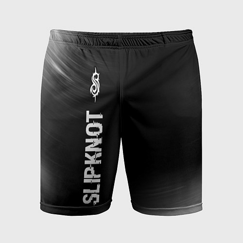 Мужские спортивные шорты Slipknot glitch на темном фоне: по-вертикали / 3D-принт – фото 1
