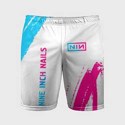 Мужские спортивные шорты Nine Inch Nails neon gradient style: надпись, симв