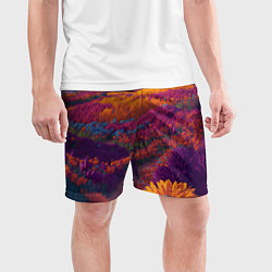 Шорты спортивные мужские Цветочный луг, цвет: 3D-принт — фото 2