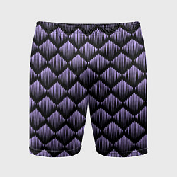 Мужские спортивные шорты Фиолетовые выпуклые ромбы