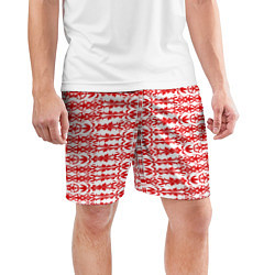 Шорты спортивные мужские Красно-белый батик, цвет: 3D-принт — фото 2