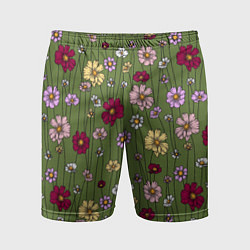 Шорты спортивные мужские Летний луг - паттерн, цвет: 3D-принт