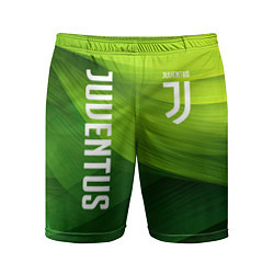 Шорты спортивные мужские Ювентус лого на зеленом фоне, цвет: 3D-принт