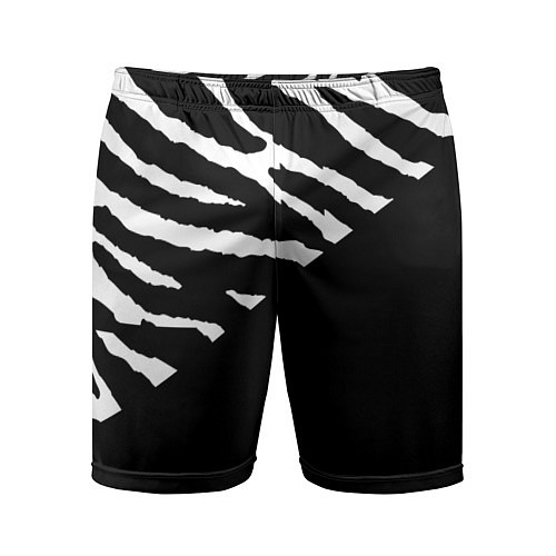 Мужские спортивные шорты Полосы зебры с черным / 3D-принт – фото 1