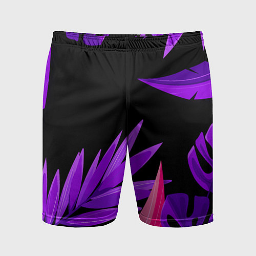 Мужские спортивные шорты Floral composition - neon / 3D-принт – фото 1