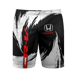 Шорты спортивные мужские Honda - белые краски, цвет: 3D-принт