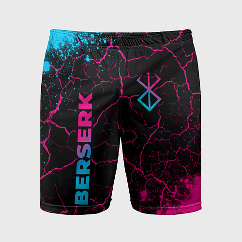 Мужские спортивные шорты Berserk - neon gradient: надпись, символ / 3D-принт – фото 1