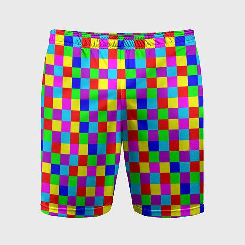 Мужские спортивные шорты Разноцветные плитки / 3D-принт – фото 1