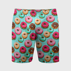 Мужские спортивные шорты Разноцветные пончики паттерн
