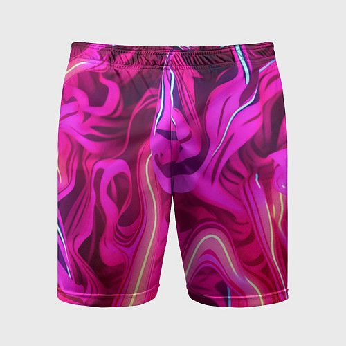 Мужские спортивные шорты Pink neon abstract / 3D-принт – фото 1