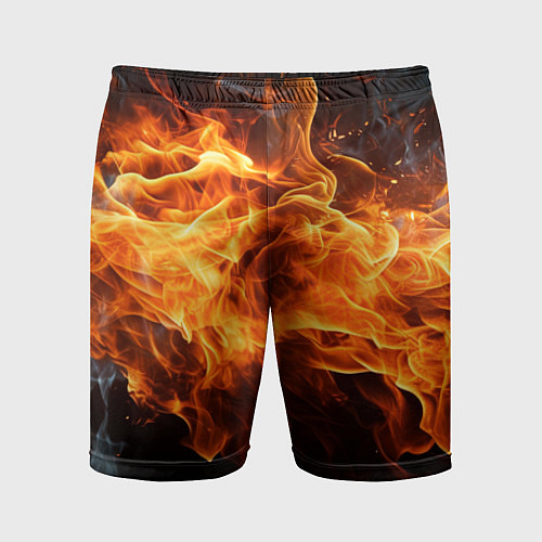 Мужские спортивные шорты Black fire style / 3D-принт – фото 1