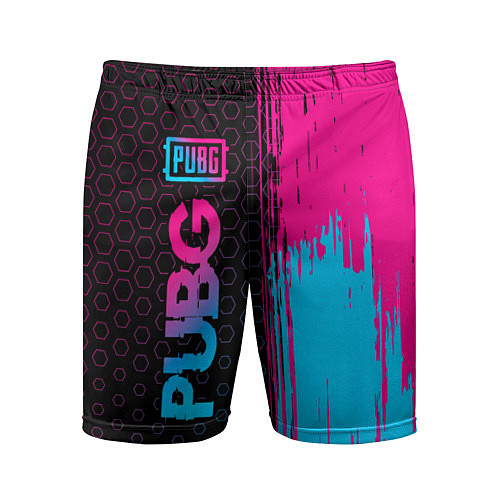 Мужские спортивные шорты PUBG - neon gradient: по-вертикали / 3D-принт – фото 1