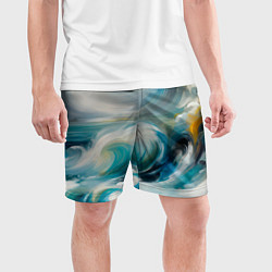 Шорты спортивные мужские Штормовые волны океана, цвет: 3D-принт — фото 2