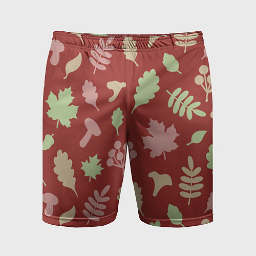 Мужские спортивные шорты Осень - бордовый 3 / 3D-принт – фото 1