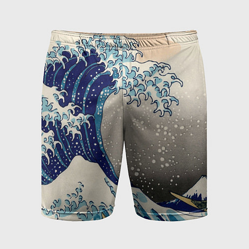 Мужские спортивные шорты Великая волна от Канагава / 3D-принт – фото 1
