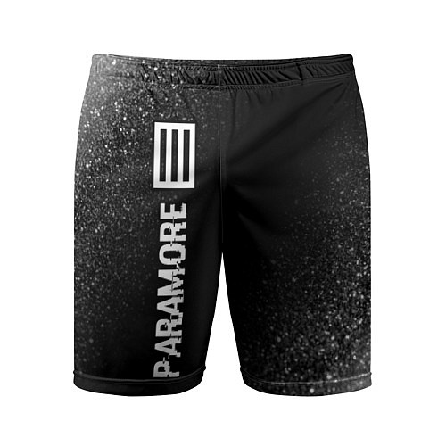 Мужские спортивные шорты Paramore glitch на темном фоне: по-вертикали / 3D-принт – фото 1