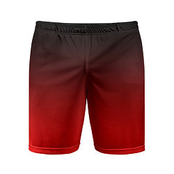Шорты спортивные мужские Градиент: от черного до ярко-красного, цвет: 3D-принт