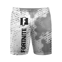 Мужские спортивные шорты Fortnite glitch на светлом фоне: по-вертикали