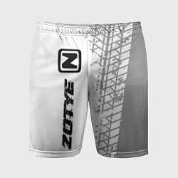 Мужские спортивные шорты Zotye speed на светлом фоне со следами шин: по-вер