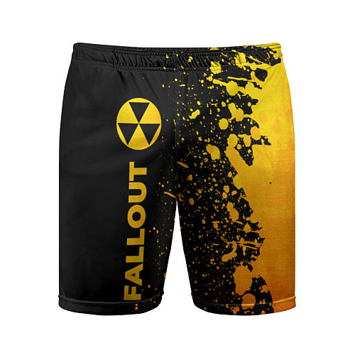 Мужские спортивные шорты Fallout - gold gradient: по-вертикали / 3D-принт – фото 1