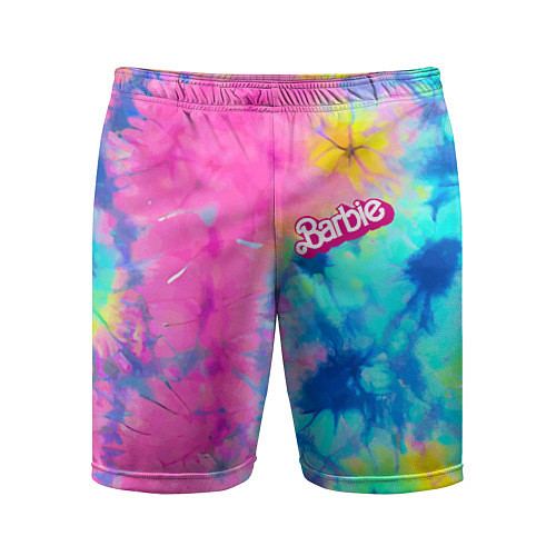 Мужские спортивные шорты Barbie - floral pattern - tie-dye / 3D-принт – фото 1