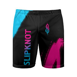 Мужские спортивные шорты Slipknot - neon gradient вертикально