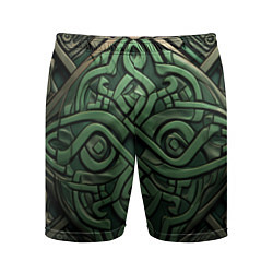 Шорты спортивные мужские Симметричный узор в ирландском стиле, цвет: 3D-принт