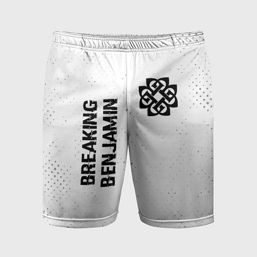 Мужские спортивные шорты Breaking Benjamin glitch на светлом фоне вертикаль / 3D-принт – фото 1
