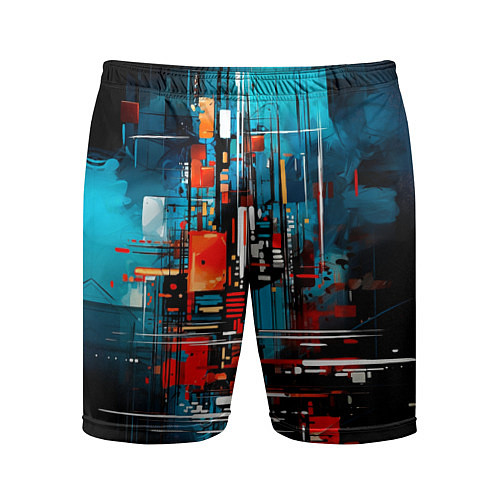 Мужские спортивные шорты Городская абстракция / 3D-принт – фото 1