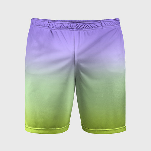 Мужские спортивные шорты Фиолетовый мятный и желто-зеленый градиент / 3D-принт – фото 1