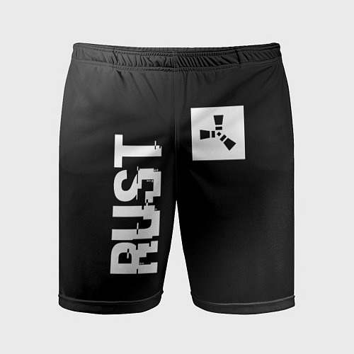 Мужские спортивные шорты Rust glitch на темном фоне вертикально / 3D-принт – фото 1