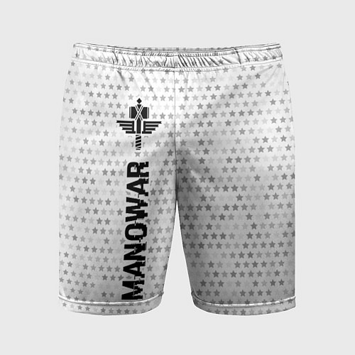 Мужские спортивные шорты Manowar glitch на светлом фоне по-вертикали / 3D-принт – фото 1