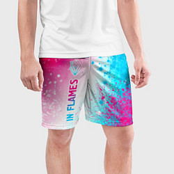 Шорты спортивные мужские In Flames neon gradient style по-вертикали, цвет: 3D-принт — фото 2