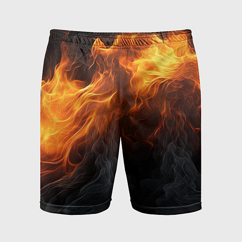 Мужские спортивные шорты Огонь и дым / 3D-принт – фото 1