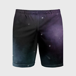 Мужские спортивные шорты Космос и звезды на темном фоне