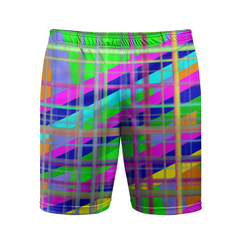 Мужские спортивные шорты Неоновые перпендикулярные полосы / 3D-принт – фото 1