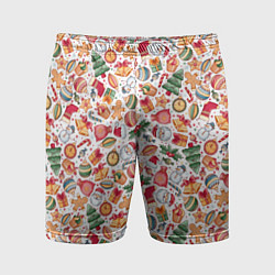 Мужские спортивные шорты Новогодняя атрибутика